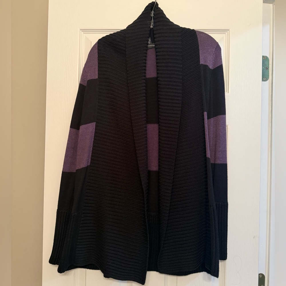 INC International Concepts Black and Purple Cardigan